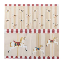 Bloomingville Servilletas De Papel<Servilletas Merry-go-round 33x33 cm, 20-pack, Natural RojoBeige