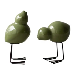 DBKD Decoración De Pascua<Set de 2 adornos de Pascua Swedish Birds , Shiny green Verde