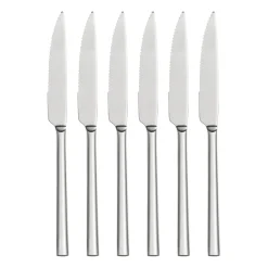 Scandi Living Set de 6 cuchillos de carne Coast, acero inoxidable Plateado Outlet
