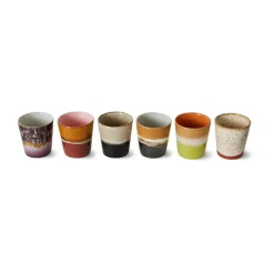 HKliving Tazas De Café<Set de 6 tazas 70's, Soil Multi