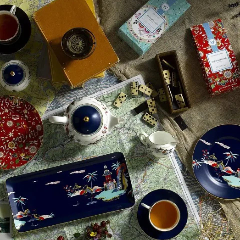 Wedgwood Set de servir té Wonderlust, 3 piezas AzulRojoBlanco Online