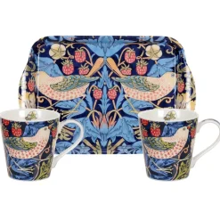 Pimpernel Juegos De Vajilla<Set de tazas y bandeja Strawberry Thief, Azul