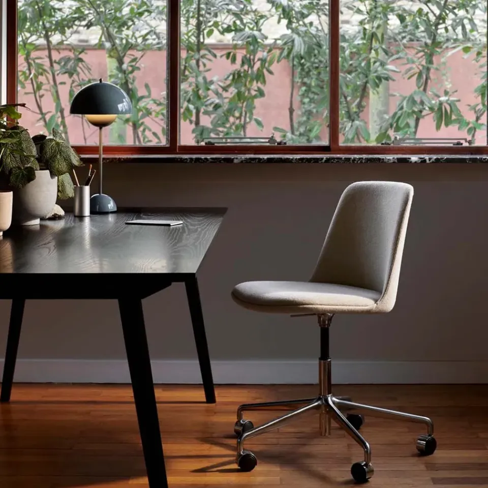 &Tradition Silla de oficina Rely HW31, Tela re-wool 718 grey, base negra Gris Online