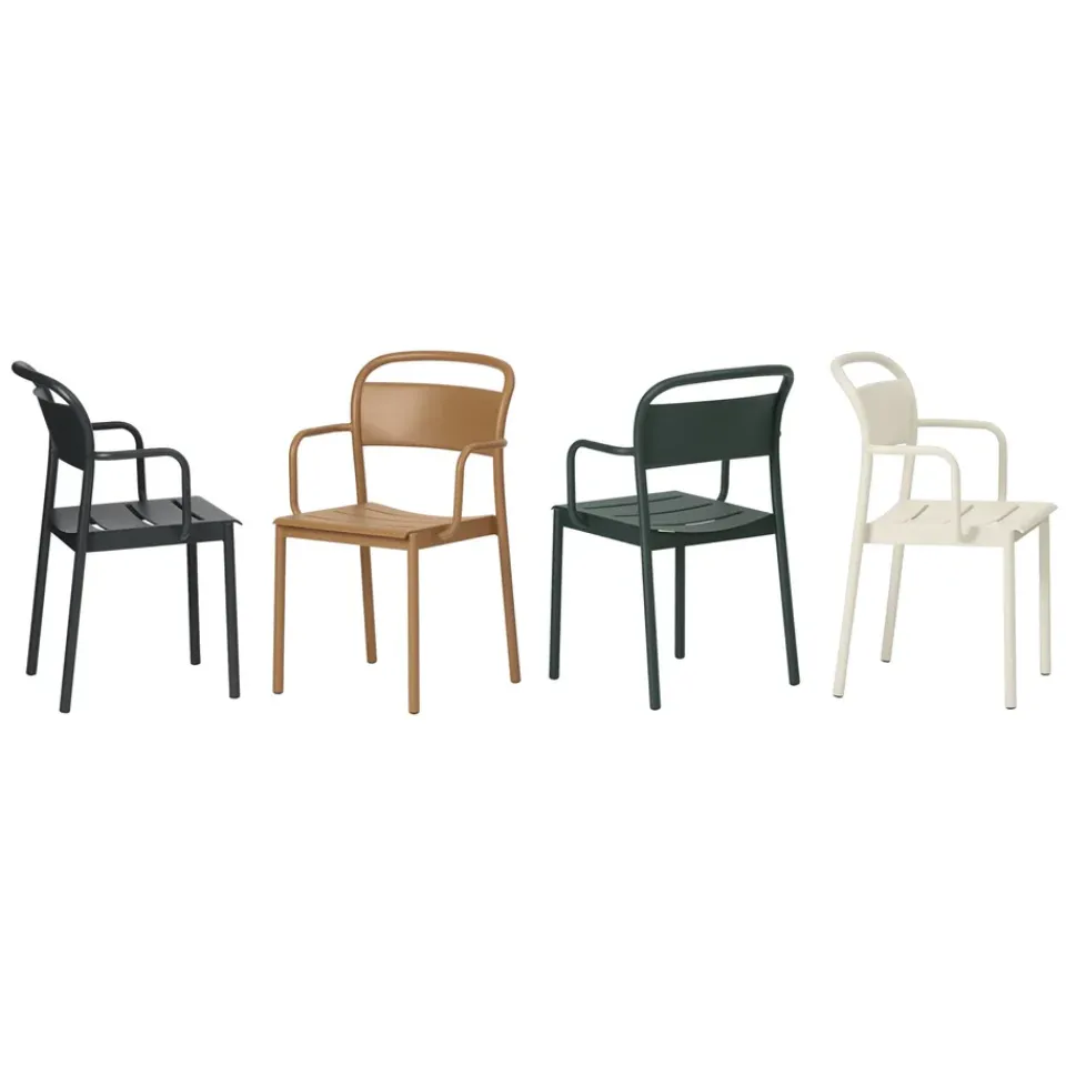 Muuto Silla Linear steel armchair, Black Negro