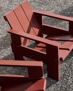 HAY Sillas De Terraza|Sillas De Jardín Y Sillas De Exterior<Sillón lounge Crate de pino lacado, hierro Rojo