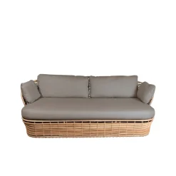 Cane-line Sofá Basket de 2 plazas, Natural, cojines taupe BeigeGris Clearance