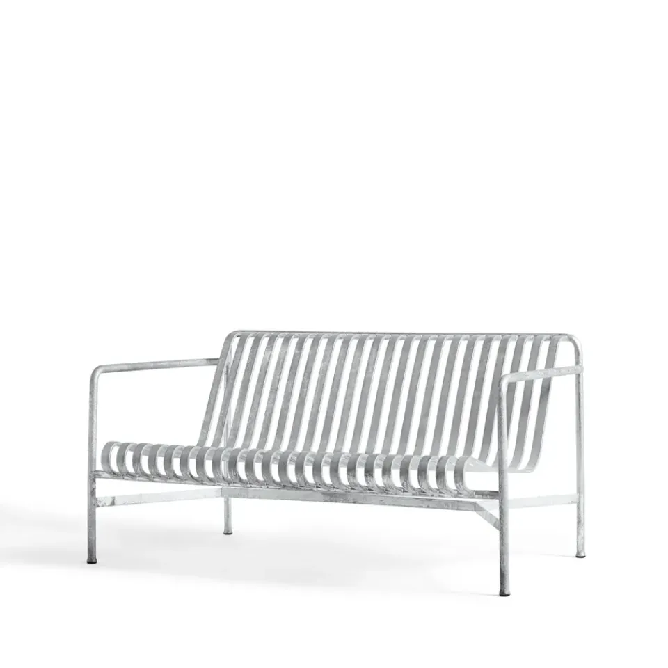 HAY Sofá lounge Palissade, Hot galvanised Plateado Outlet