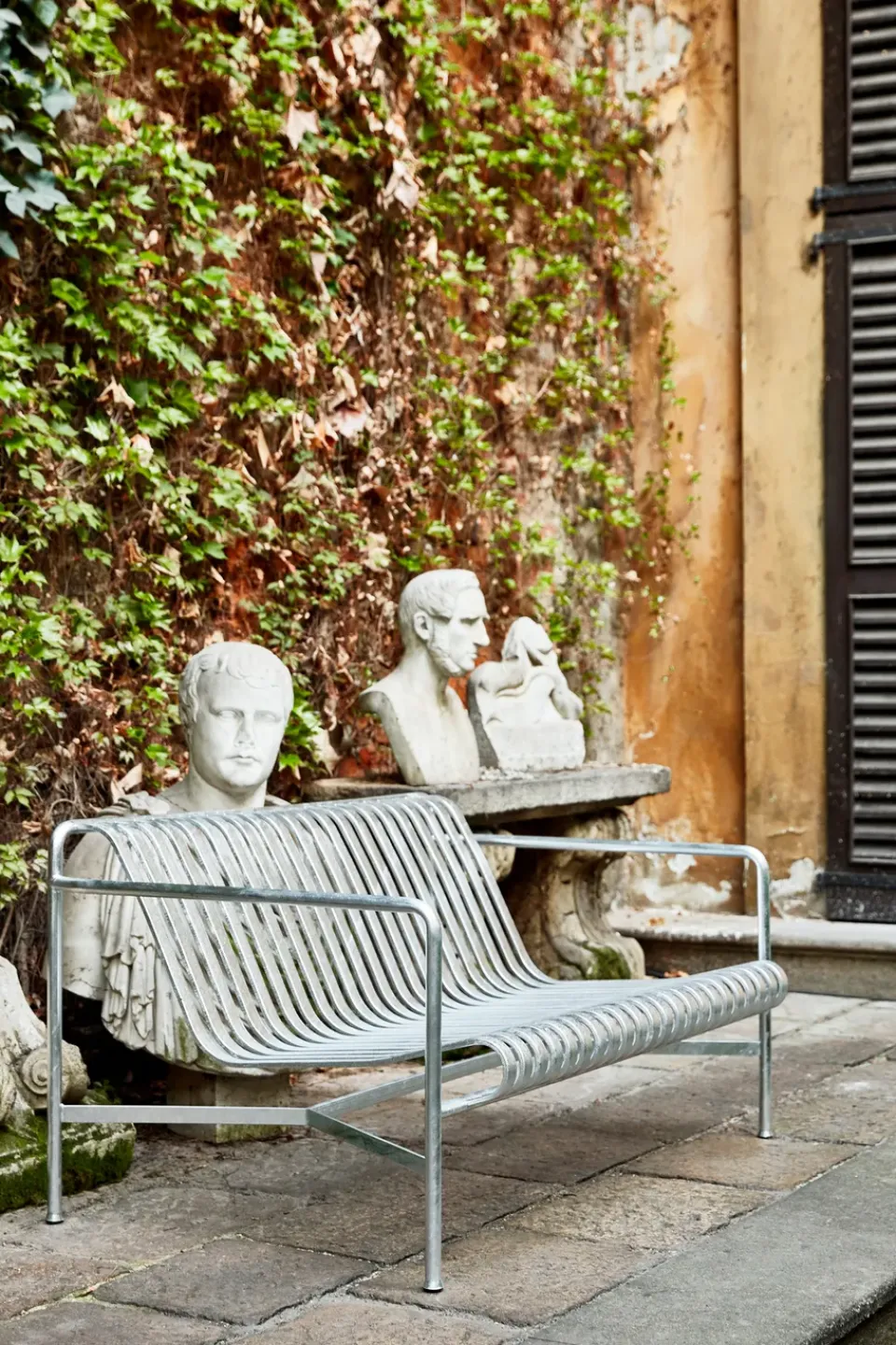 HAY Sofá lounge Palissade, Hot galvanised Plateado Outlet