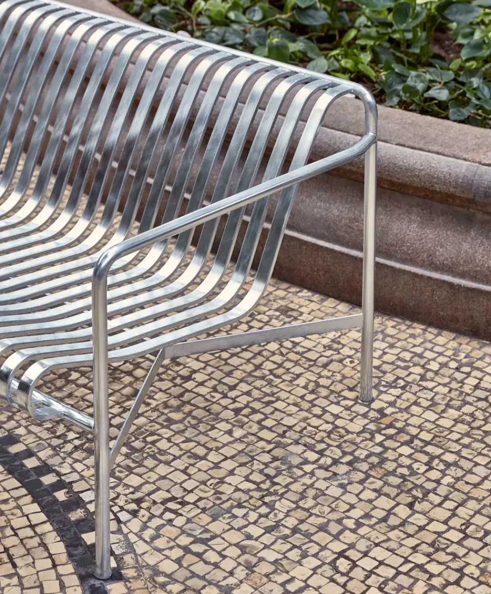 HAY Sofá lounge Palissade, Hot galvanised Plateado Outlet