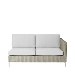 Cane-line Sofás De Exterior<Sofá modular Connect, 2 plazas taupe, izquierdo, cojines blancos Beige