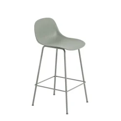 Muuto Taburete bar con respaldo Fiber Tube 65 cm, dusty green Verde