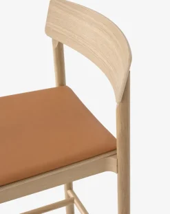 &Tradition Taburetes Altos<Taburete Betty TK14 Counter Chair 65 cm, Cuero color coñac Noble-roble lacado BeigeMarrón