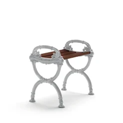 Byarums bruk Taburete Byarum, Pino barniz marrón, soporte de aluminio en bruto Beige New