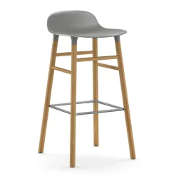 Normann Copenhagen Taburetes Altos<Taburete de bar Form Chair con patas de roble, Gris