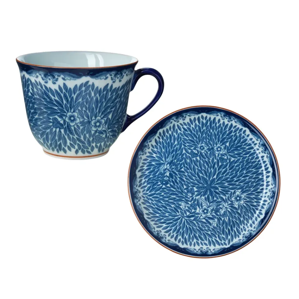 Rörstrand Juegos De Vajilla<Taza 40 cl y platillo Ø20 cm Ostindia Floris, n Azul