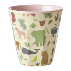 RICE Tazas Infantiles|Tazas De Plástico<Taza melamina mediana, Estampado Jungla Dulce - Suave Rosa