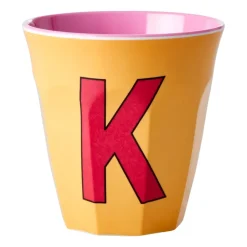 RICE Tazas Infantiles|Tazas De Plástico<Taza melamina mediana letra K 30 cl, Apricot Rosa