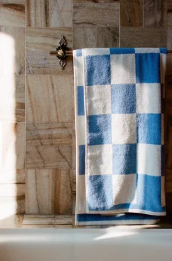 HAY Toalla de baño Check 70x136 cm, Sky blue Azul Best