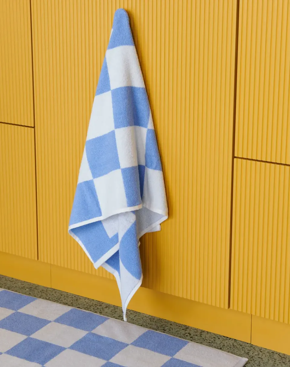 HAY Toalla de baño Check 70x136 cm, Sky blue Azul Best