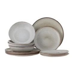 Bloomingville Juegos De Vajilla<Vajilla Sandrine 12 piezas, Natur Blanco