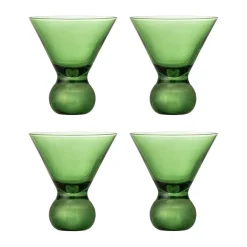 Bloomingville Vaso de cóctel Corliss, pack de 4, Verde