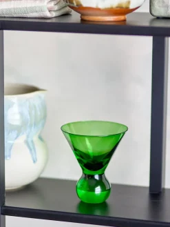 Bloomingville Vaso de cóctel Corliss, pack de 4, Verde