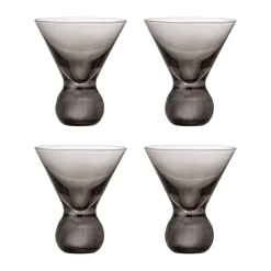 Bloomingville Vaso de cóctel Corliss, pack de 4, Gris