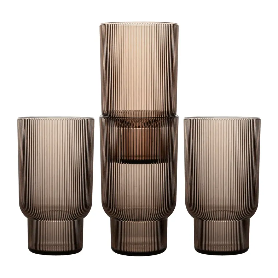 Sagaform Vasos De Plástico<Vasos para bebida Billi 43 cl, pack de 4, Marrón